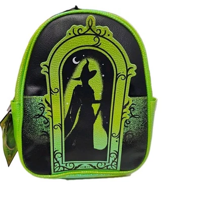 NUEVO CON ETIQUETAS WICKED Mini Mochila Elphaba Bruja Silueta Verde Esmeralda Negro Universal Foto 1 de 4