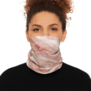 Halsgamasche Damen Rosegold Marmor | Modische Gesichtsbedeckung | Leichter Schal  - Bild 1 von 16