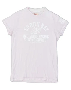 REPLAY Womens Graphic T-Shirt Top UK 10 Small Pink Cotton WG03 - Picture 1 of 3