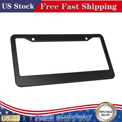 Black License Plate Frame Tag Cover Aluminum alloy Universal Car Replacement - Изображение 1 из 4