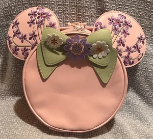 BIOWORLD X Disney MINNIE MOUSE COSPLAY FLORAL Embroidered Lunch Bag NWT - Picture 1 of 3