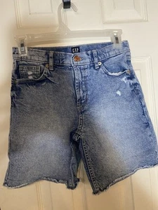 Gap Girls Size 12 1990’s Loose Bermuda Cut Off Blue Jean Denim Shorts - Picture 1 of 4
