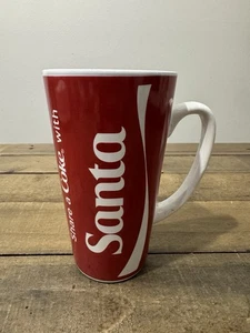 Vintage 16 Unzen Coca Cola "Share a Coke with Santa" Weihnachtsmann Weihnachten Becher Tasse 6" hoch - Bild 1 von 15