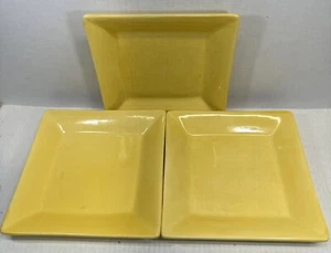 VTG Pier 1 Festival Marigold 8" Square Plate Discontinued Pattern Set of 3 - Picture 1 of 8