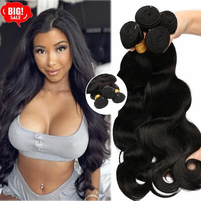 Paquetes brasileños de cabello humano virgen sin procesar 9A extensiones de onda recta/cuerpo Foto 1 de 4