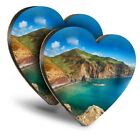 2x Heart MDF Coasters - Madeira Island Portugal Landscape Beach  #45645