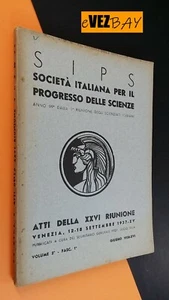 1937 SIPS Atti - Societa' Italiana per il progresso delle Scienze Vol 2 / F. 1 8 - Picture 1 of 3