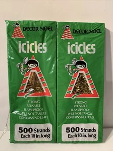 Vintage Navidad Iciclos Oropel Decoración Navidad 2 Paquetes Decoración Recorte de Árboles - Imagen 1 de 3