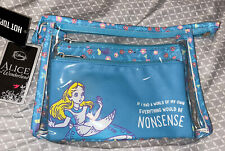 NEW Loungefly Alice in Wonderland 3 Piece Cosmetic Make Up Bag Clutch Set Lot