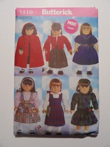 Butterick 5110 18" Doll Clothes Sewing Craft Pattern Cape Jumper Skirt Uncut - Picture 1 of 3