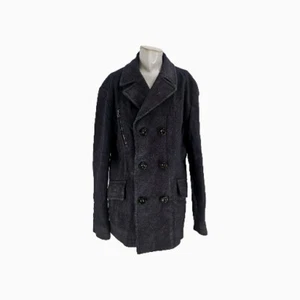 Hugo Boss Men's Coat 42R Black Wool Double Breasted Oleo Pea - Picture 1 of 10