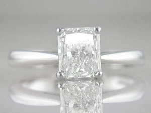 Diamond Solitaire Ring 0.50 ct Radiant Cut Certified D IF VG Platinum Engagement - Picture 1 of 1