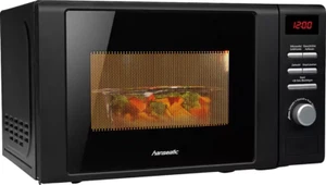 Mikrowelle Schwarz Grillfunktion 20L 700W 5 Stufen Auftauen - Hanseatic 819021 - Bild 1 von 5