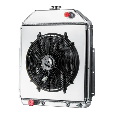 3Row Aluminum Radiator+Shroud Fan Fit 42-52 Ford F1 F2 F3 Pickup Ford V8 Engine. Foto 1 de 4
