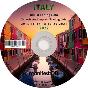 Italy Exports and Imports Trading | Bill of lading data Disk - Picture 1 of 1