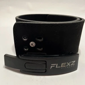 Flexz Fitness Powerlifting & Weightlifting Belt w/ Lever Buckle Set Medium Black - Picture 1 of 10