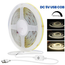 COB LED Streifen Strip DC/USB Premium Kaltweiß warmweiß keine Lichtpunkte 1-5m