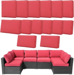 14Pcs Outdoor Cushion Covers 24 X 24 Replacement Patio Furniture Bench/Settee Sl - Picture 1 of 7
