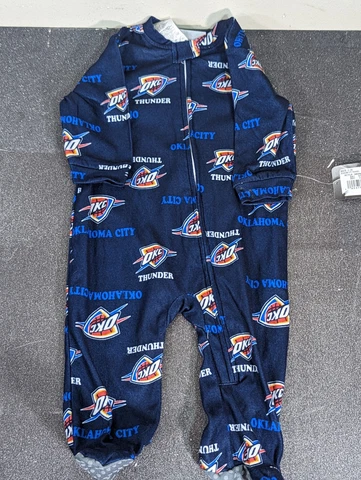 NWT  NBA Infant Oklahoma City Thunder Navy Zip-Up Jumper Pajamas 6/9 months Cover