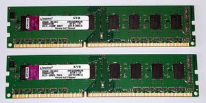 4 GB DDR3 RAM-Kit (2 x 2 GB) 240-pin PC3-10600 nonECC Kingston KVR1333D3N9K2/4G - Imagen 1 de 2
