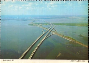 Interstate 10 Mobile Alabama Postcard. USA Vintage 70s Old Card Highway - Picture 1 of 2