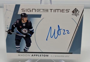 2022-23 SP Authentic Sign of the Times Mason Appleton Auto #SOTT-MA Jets - Picture 1 of 2