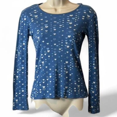 Y2K Old Navy Heart Print Long Sleeve Top - Image 1 of 4