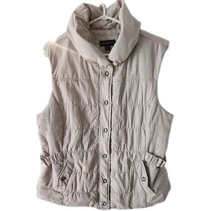  Chaleco acolchado crema marca tribal bolsillos cierre múltiple largo para mujer grande - Imagen 1 de 5