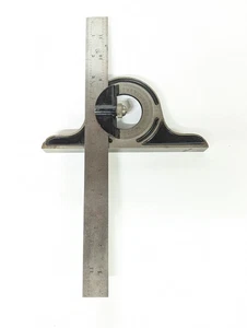 Union Tool Co. Bolla goniometro livello con righello scala 12" pollici macchinista vintage - Foto 1 di 12