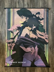 Vintage Cowboy Bebop Wand Schnörkel Stoff Wandteppich 43” x 31” Anime Poster 90er - Bild 1 von 6