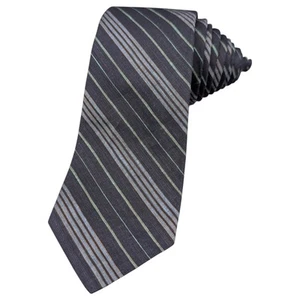 Polo Ralph Lauren Tie Mens Skinny Blue Brown Stripe Dress Linen Cotton 54.5 2.75 - Picture 1 of 9