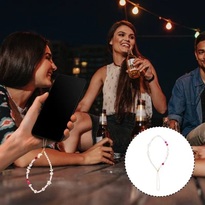 2pcs Mobiltelefonkette Perlen -Handy Star Moon Pearl Clay Perlen Lanyard - Bild 1 von 4