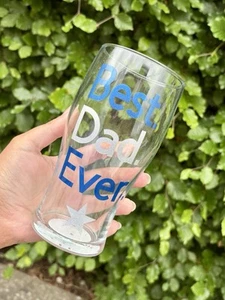 Personalisiertes Geschenk „Bester Papa aller Zeiten“ Vatertag Geburtstag Pint Glas Papa Opa - Bild 1 von 3