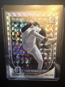2025 Bowman Chrome GEOMETRIC REFRACTOR  /499 Tarik Skubal Detroit Tigers #95 - Picture 1 of 1