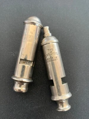 TWO x OLD Whistles - The Acme Scout and the other with lion logo stamped on - Image 1 of 3