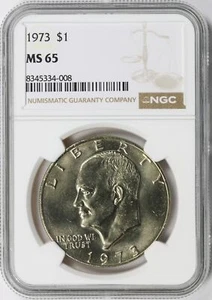 Eisenhower Dollar Ike 1973 $1 NGC MS65 - Imagen 1 de 4