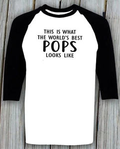 Pops T-shirt Birthday Poppy Papa Christmas Best Grandpa Pop Pop Fathers Day Gift - Picture 1 of 2