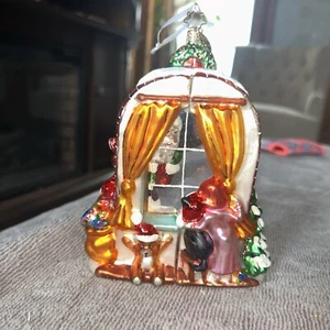 Christopher Radko CLAUS ENCOUNTERS 3D Double-sided Mercury Glass Ornament - Picture 1 of 7