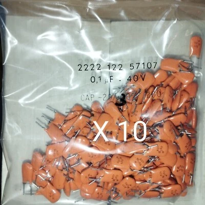 0.1 uF 0.1 µF CONDENSATEUR TANTALE  0.1uF  100 nF 40 Volts Lot 10 Pcs      H10h1 - Photo 1/3