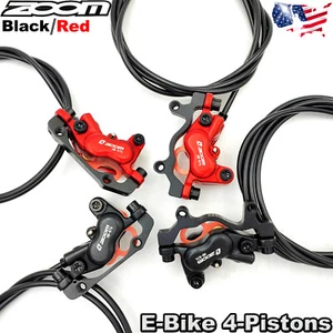 ZOOM HB-876E E-Bike Hydraulic Disc Brakes set Front&Rear 1110/1860mm 4-Pistons - Picture 1 of 14