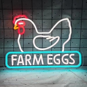 Chicken Coop Neon Sign Chicken Cluck Led Light up Sign Farm Chicken Coop Farmhou - Picture 1 of 5