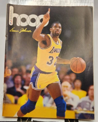 1987-88 NBA Hoop Magazine LA Lakers Magic Johnson Cover Chicago Bulls Jordan - Image 1 of 3