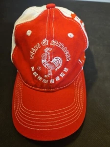 Sriracha Themed Snapback Hat Ballcap Hot Sauce Baseball Cap White Red - Bild 1 von 5