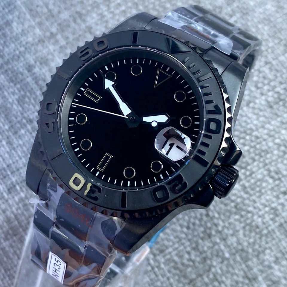 41mm BLIGER Date Sapphire Glass NH35 Automatic Movement Black Dial Men's Watch