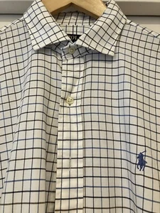 Polo Ralph Lauren Men’s Windowpane Check Button Down Shirt Sz L Navy, Brown Blue - Picture 1 of 6