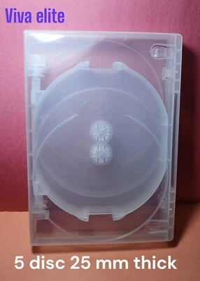 1 x dvd Cases 5 Disc 25 mm Brand new Replacement UK Made P&P Free - Image 1 of 2