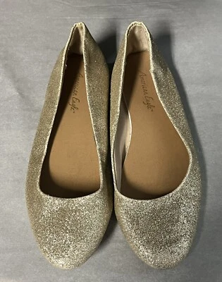 Zapatos sin cordones American Eagle dorados brillantes para mujer talla 6,5 Foto 1 de 4