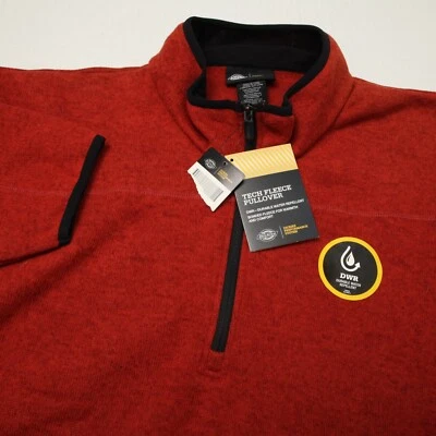 Dickies 夹克男式 2XL XXL 橙色 1/4 拉链 Tech 羊毛套衫防水 — 第 1/4 张图片