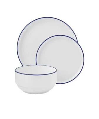 Conjunto de louça Mainstays 12 peças aro azul grés - Imagem 1 de 2