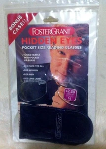 New Foster Grant Hidden Eyes Pocket Size Reading Glasses with Bonus Case +2.50 - Picture 1 of 4